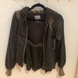 Free People olive green rain coat